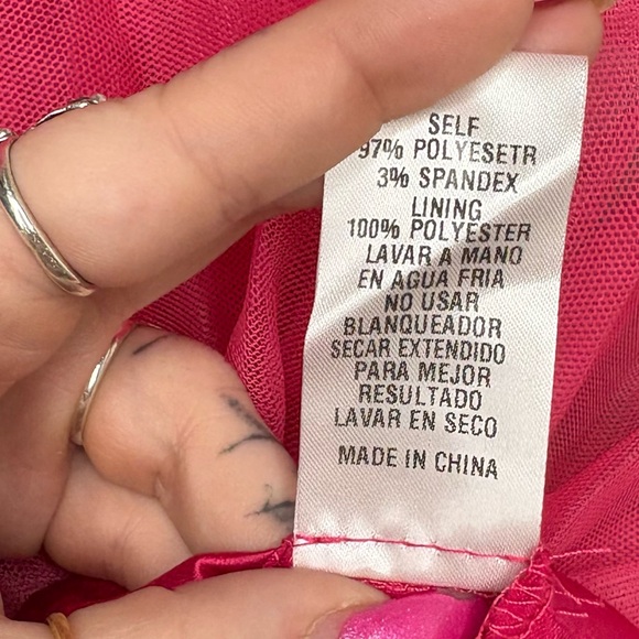 Storia Pink Tulle Ruffle Mini Dress - Picture 10 of 13